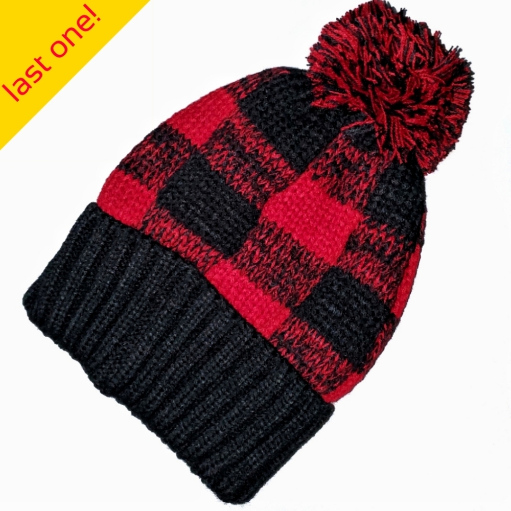 Buffalo Plaid Pom Hat